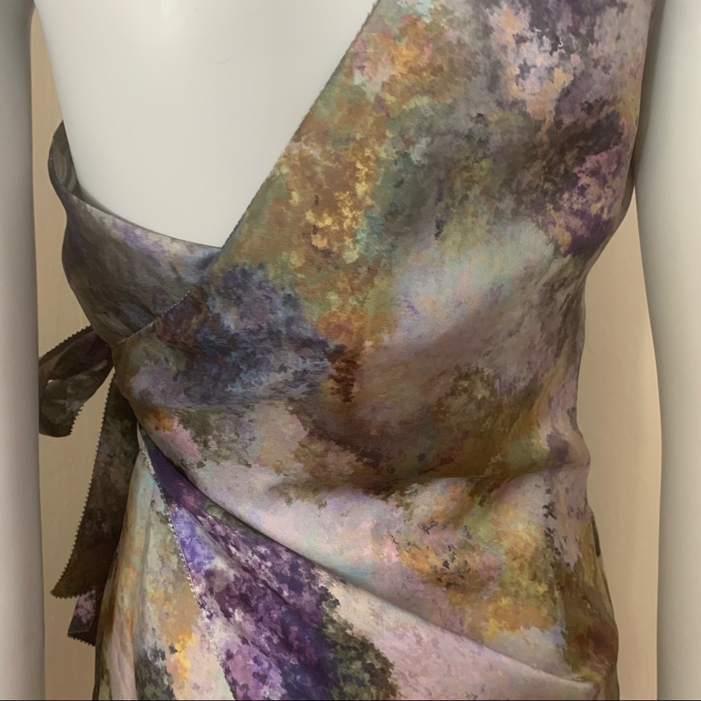 NWT SACHIN + BABI Silk Monet Ankasa Vickie Dress One Shoulder Wrap Pastel Size 4 - Picture 13 of 16